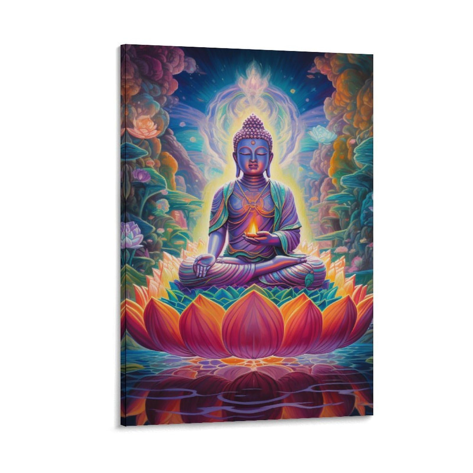 Bouddha murale deco impression sur toile affiche decoration interieure zen 30x45