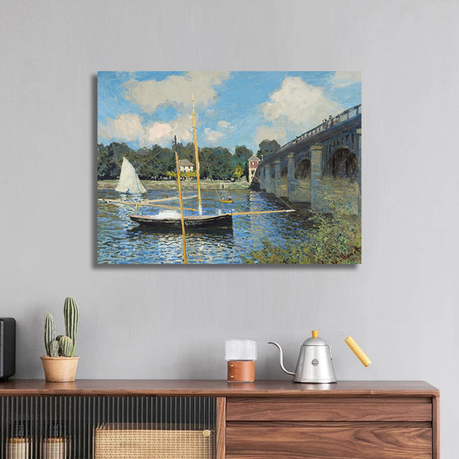 モネ　アルジャントゥイユの橋　装飾フレーム付き ミュージアムシリーズ モネ「アルジャントゥイユの橋」 | ユーパワー