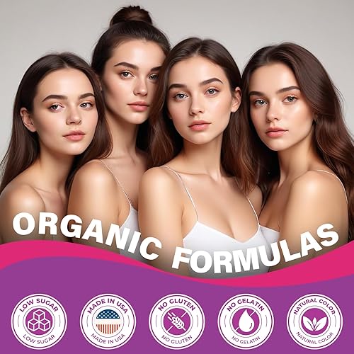 Miniatura 6 de (2 paquetes) Gomitas de biotina para mujeres y hombres, fuerza máxima de 20,000 mcg de biotina con colágeno, queratina y ácido fólico, fórmula