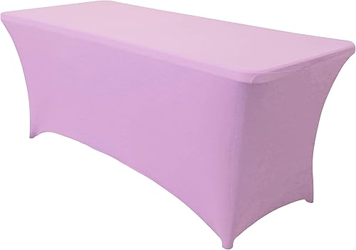 Miniatura 329 de Obstal Funda de mesa de elastano elástica de 4 pies para mesas plegables estándar, paquete de 2 manteles rectangulares universales ajustables