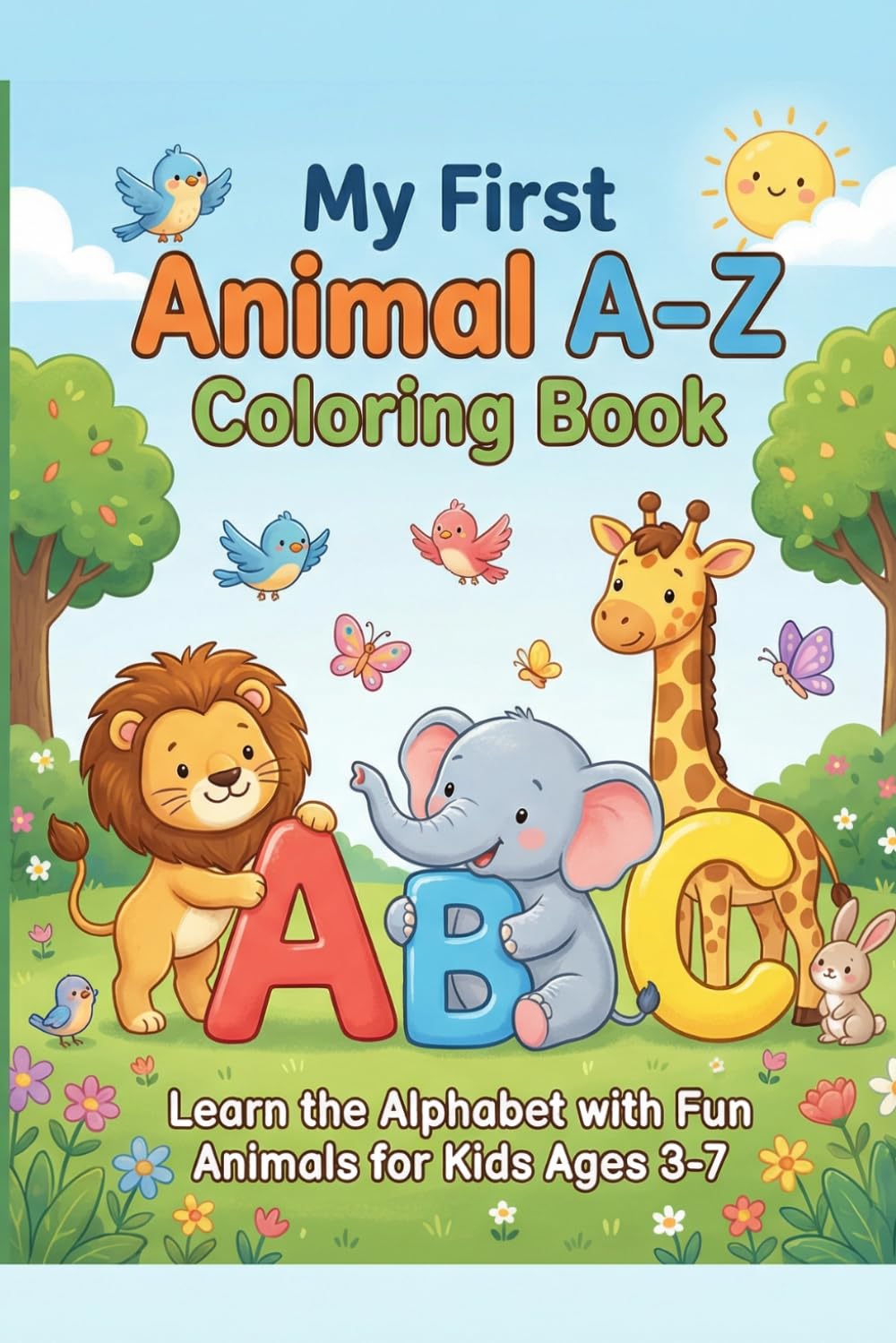 My First Animal A-Z Coloring Book: Learn the Alphabet with Fun Animals for Kids Ages 3-7