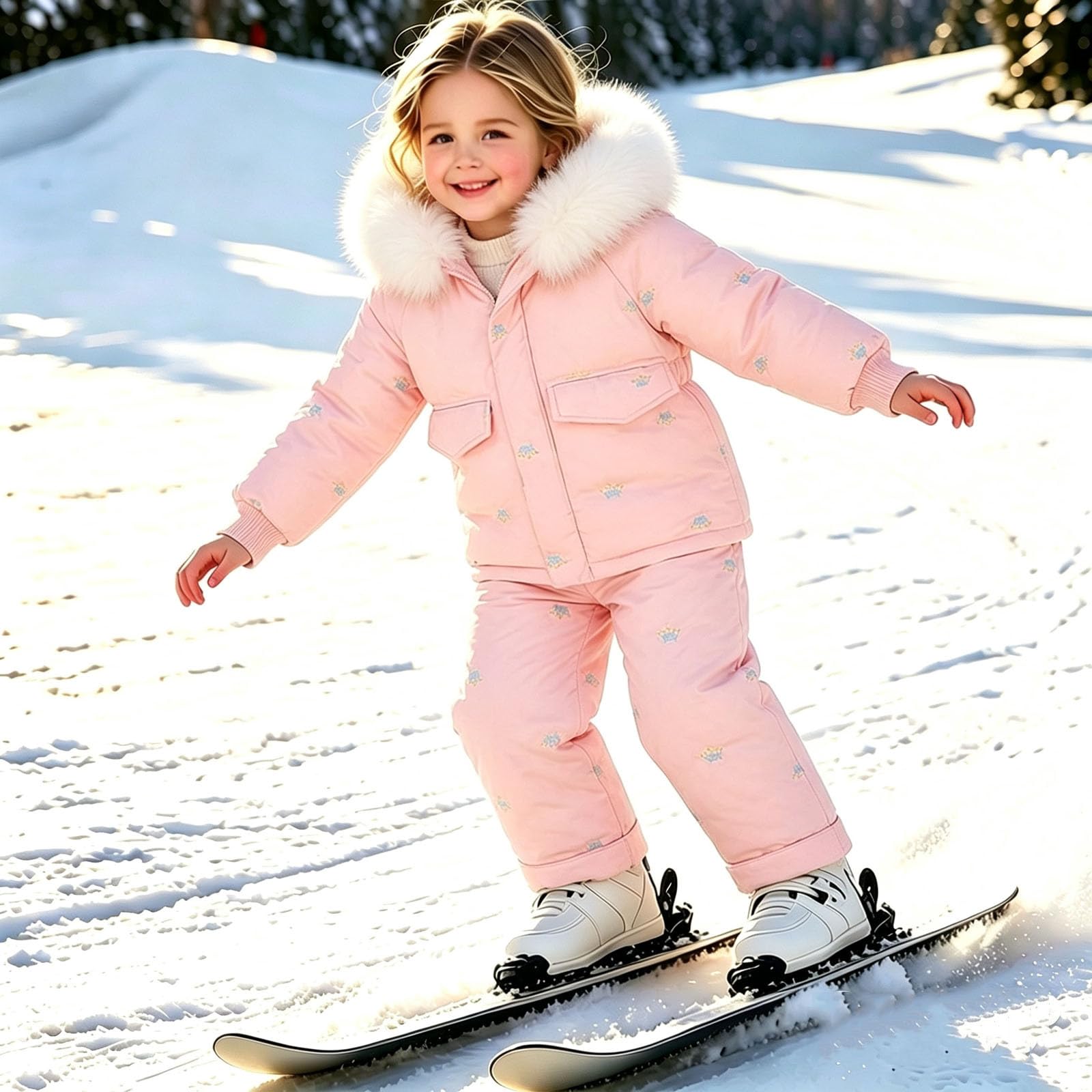 Mädchen Schneeanzug Gefüttert Zweiteiler Schneeanzüge Outdoor Winteranzug