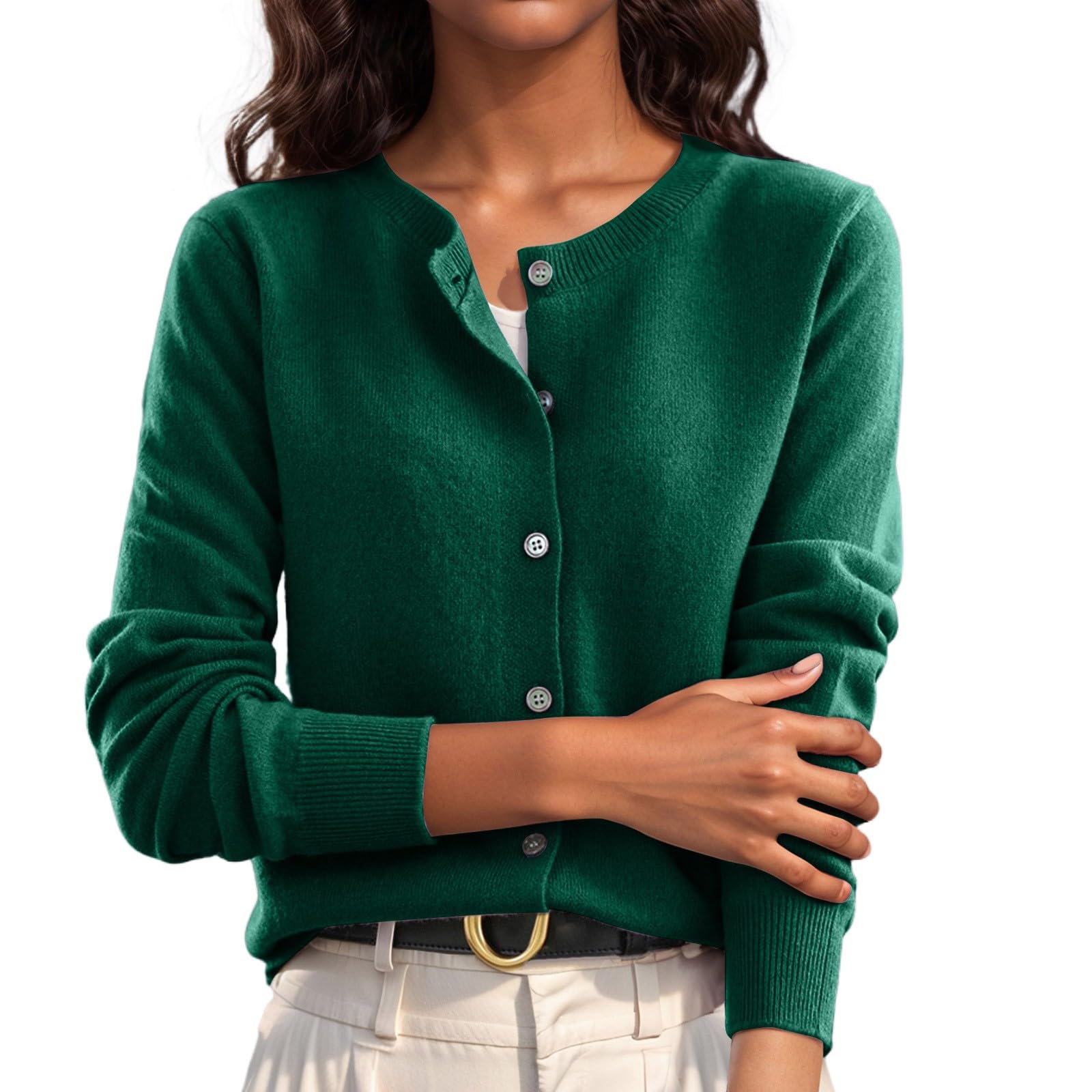 Cardigan Sweaters for Women Casual Long Sleeve Open Front Button Down Knit Outwear Soft Comfy Fashion Clothes