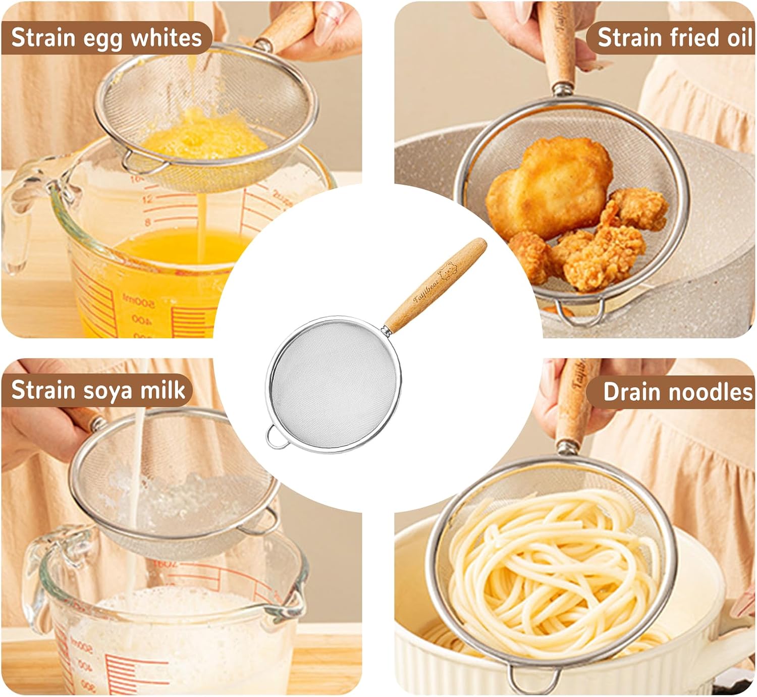 Strainers Fine Mesh,Mesh Strainer with Handle,Small Sifter for Baking