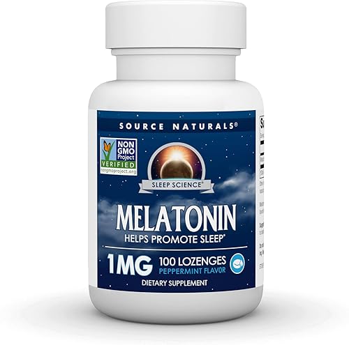 Source Naturals Melatonina 1 mg - 100 pastillas con sabor a menta
