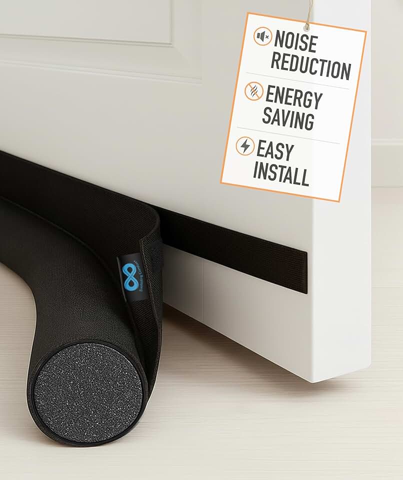 Everlasting Comfort One Sided Door Draft Stopper for Bottom of Doors - Quick Install Sound Proofing Strip Gap Filler, Cold Air &amp; Noise Blocker Sweep for Home, Bedroom and Apartment- Fits 36" Doors Recycled Claim Standard Blended