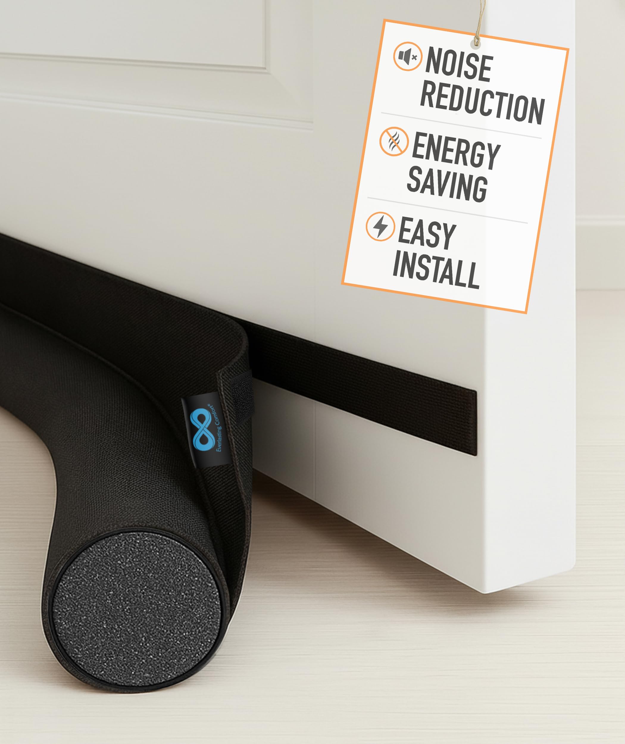 Everlasting Comfort Door Draft Stopper Black