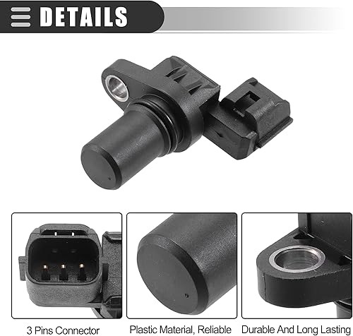 Miniatura 5 de Motoforti Sensor de posición del árbol de levas, para Mitsubishi Eclipse 1996-2005, ABS, MD327107, negro