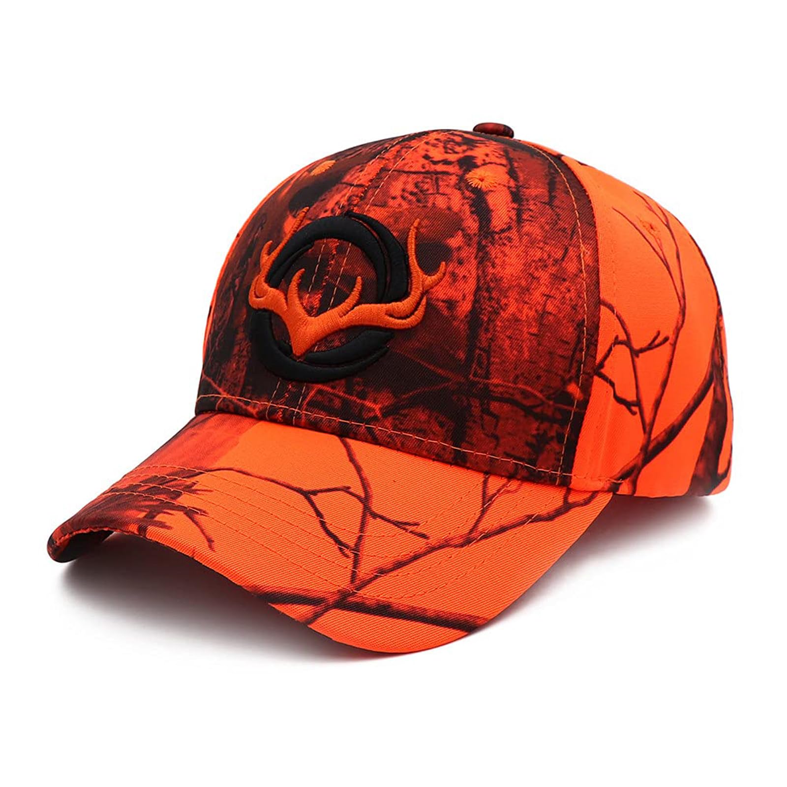 QOHNK Unisex Baseball Cap, Camouflage Baseball Cap, Men Adjustable Jungle Hat, Outdoor Hunting Hat 3D Deer Hunting Cap