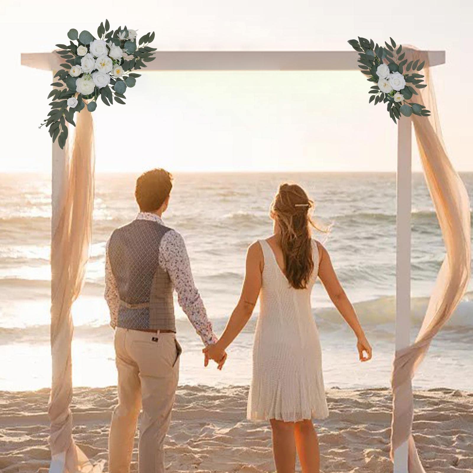 2 de Boda, Flores, Girasoles, Decoración, Estilo Rústico, para Puerta Trasera, Fiesta, Opción 3E