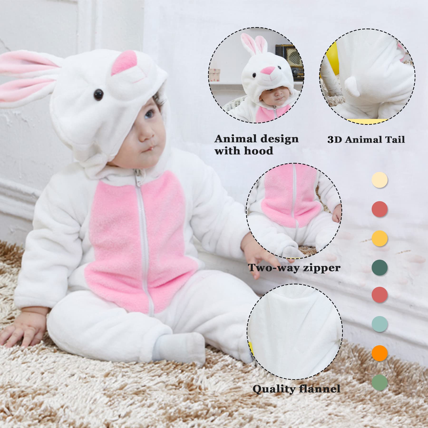 Mamelucos con Capucha para Bebé Mono para Niño Niña Pelele disfraz de Halloween para niños pequeños