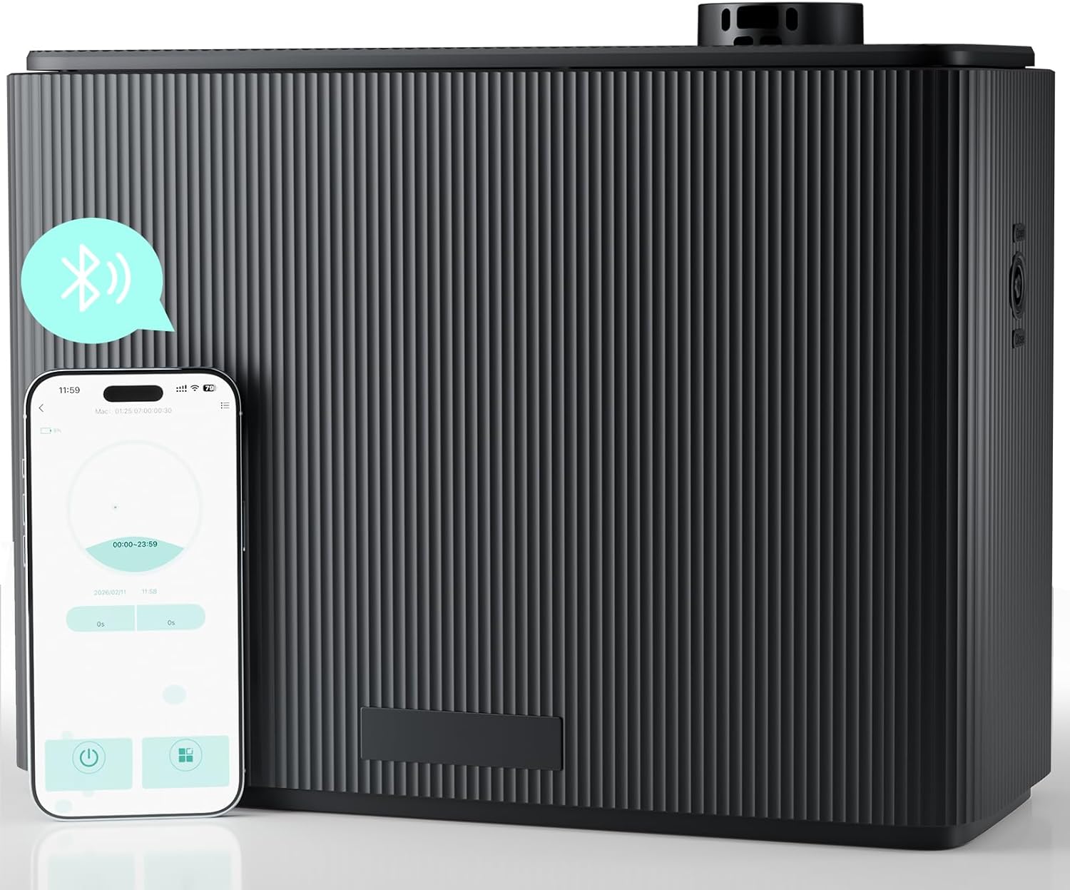 Smart Scent Air Machine for Home 1000mL Hotel Scent Diffuser for 4500 sq.ft HVAC Aroma Diffusers for Large Home Smart Bluetooth, Waterless Aromatherapy Ideal for Whole House (Black)