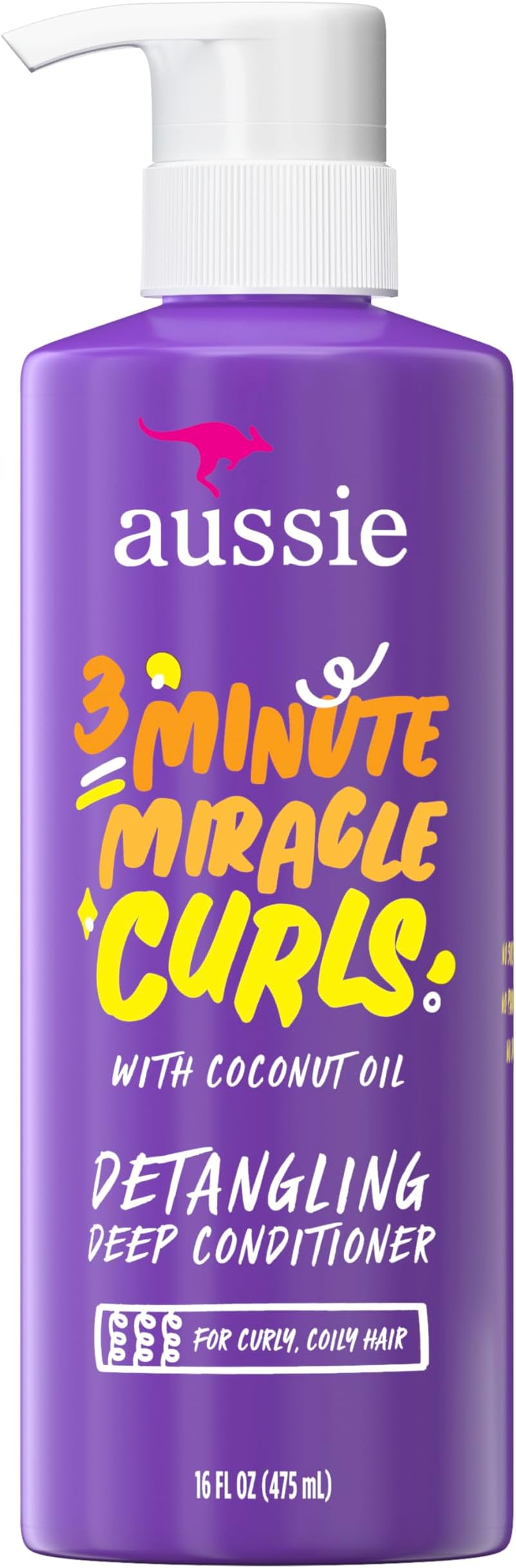 3 Minute Miracle Curls Co-Wash For Curly Hair with Coconut & Australian Jojoba Oil, 475ml - Paraben-Free + Deep Condition + Shine + Moisturize