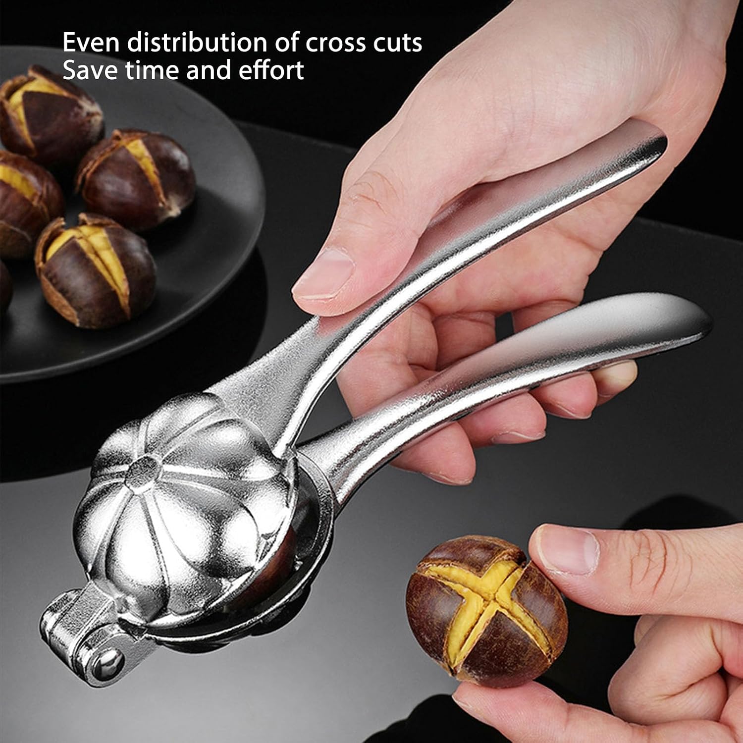 Gavigain Nutcracker Chestnut Clip,Walnut Almonds Pliers Metal Nut Opener Plier Multifunctional Chestnut Opener Stainless Steel Kitchen Tools, Gavigainmak0p8g7s2