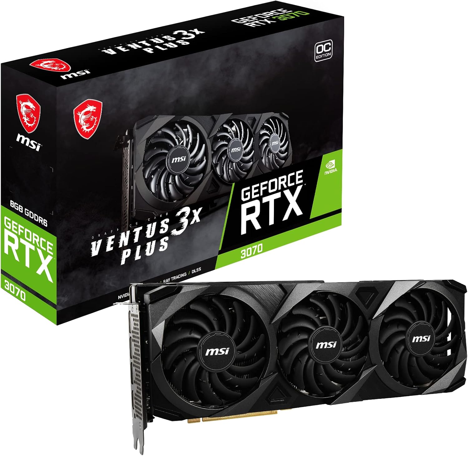 MSI GeForce RTX 3070 VENTUS 3X 8G OC LHR Scheda grafica - RTX 3070, 1755MHz, VENTUS FAN 3X, 8GB GDDR6, 256 bit, PCI Express Gen 4, DisplayPort v1.4a, HDMI, Zero Frozr MSI GeForce RTX 3070 VENTUS 3X 8G OC LHR Scheda grafica - RTX 3070, 1755MHz, VENTUS FAN 3X, 8GB GDDR6, 256 bit, PCI Express Gen 4, DisplayPort v1.4a, HDMI, Zero Frozr
