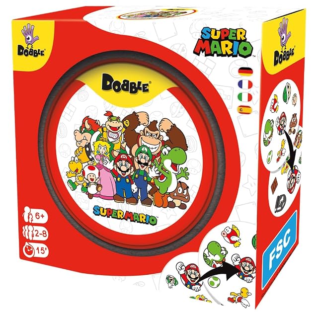Asmodee Dobble Super Mario, Juego de Cartas de Observación y Velocidad
