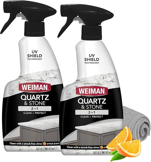 Weiman Quartz Countertop Cleaner and Polish (2 Pack w/Micro Towel) Clean...