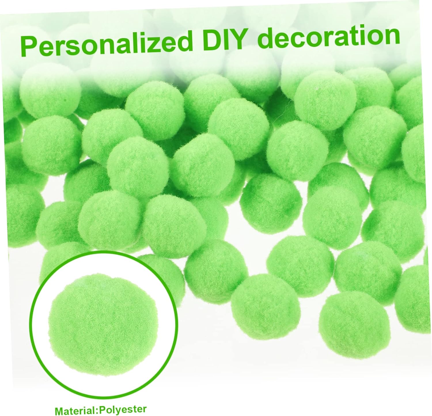 jojofuny 500pcs Green Pom Poms for Crafts Adorable Soft Fuzzy for Clothing Hat Decorations and Boys and Girls Art Projects Lightweight and Safe Crafting Supplies