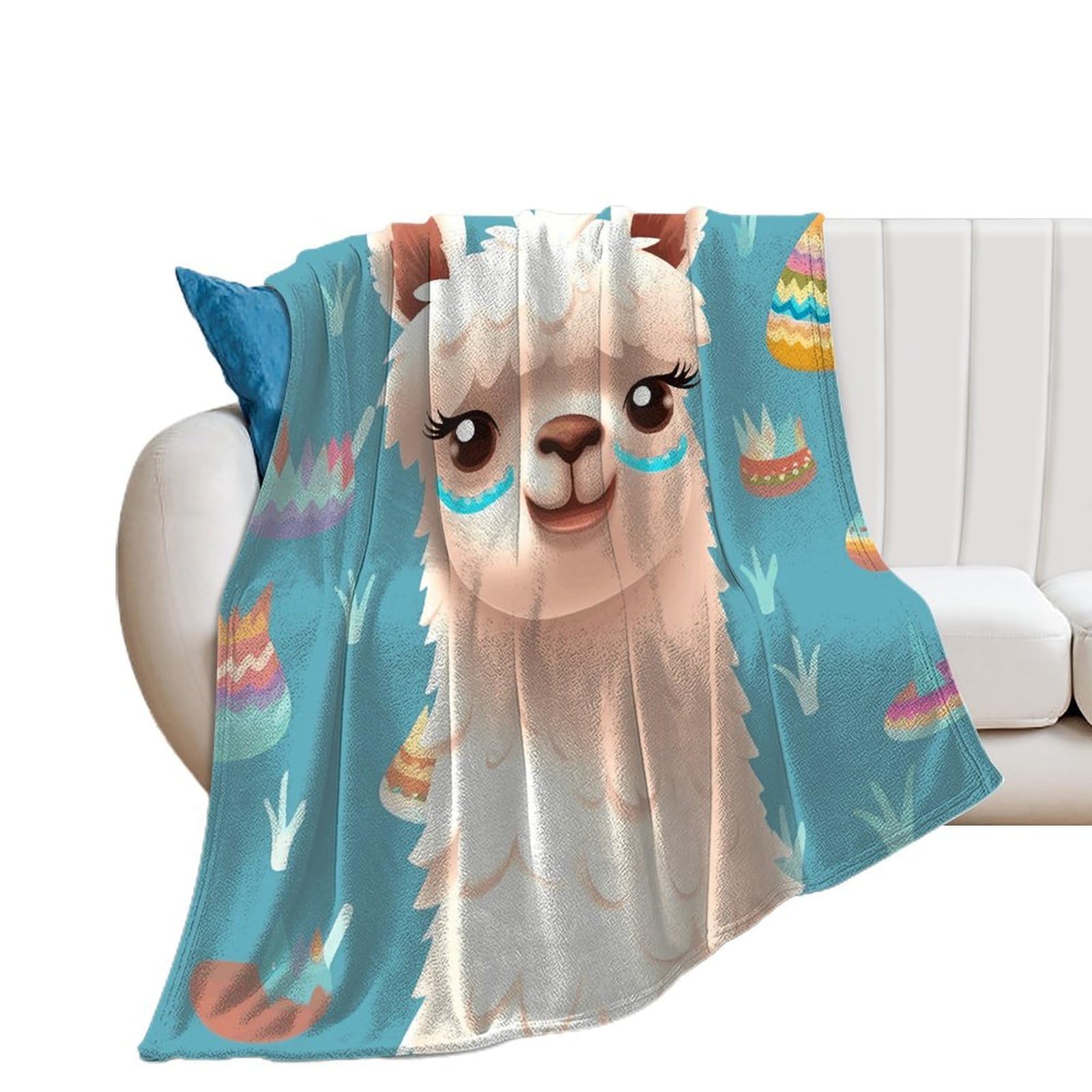 Couverture en flanelle alpaga douce pour lit et canapé