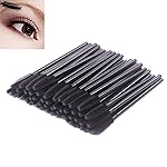 BIHRTC Pack of 100 One-Off Disposable Silicone Eyelash Mascara Brushes Wands Applicator Eyebrow Brush Makeup Tool Kit Set (Tower Shape - Black)
