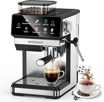 Automatic Espresso Machine Wth Grinder, 20 Bar, Milk Frother