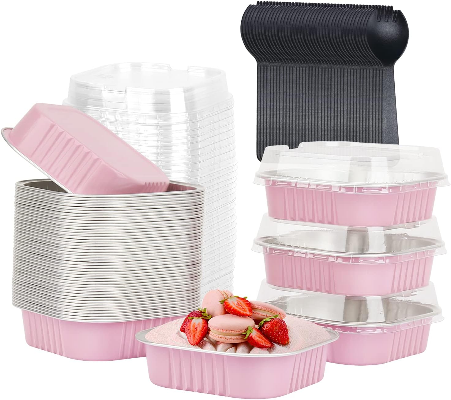 Amazon.com: LNYZQUS 4" Mini Pie Tins Muffin Pans With Lids 40 Pack, 7 ...