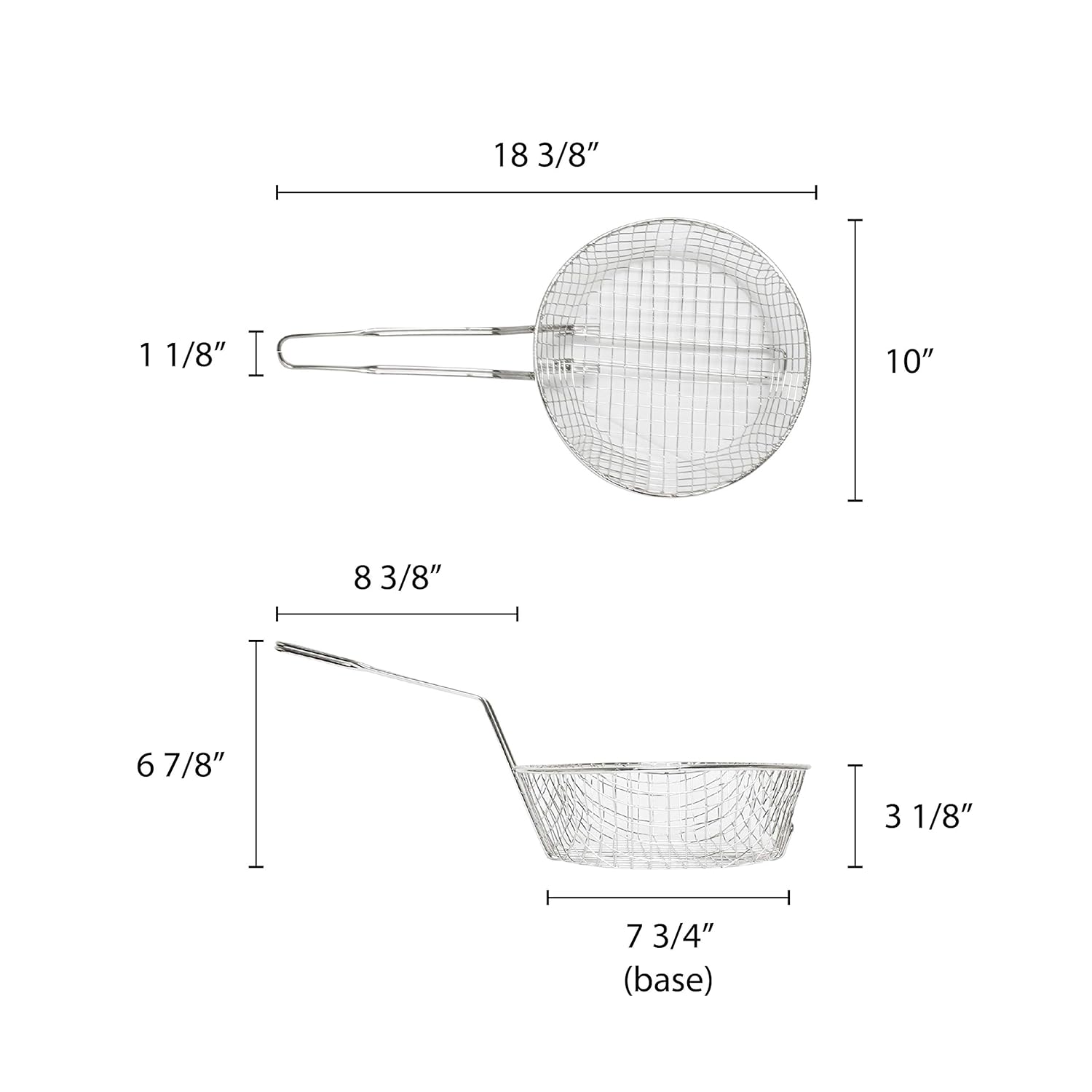 Thunder Group SLCB010C Culinary Basket 10" Dia. X 3" Deep Coarse Mesh