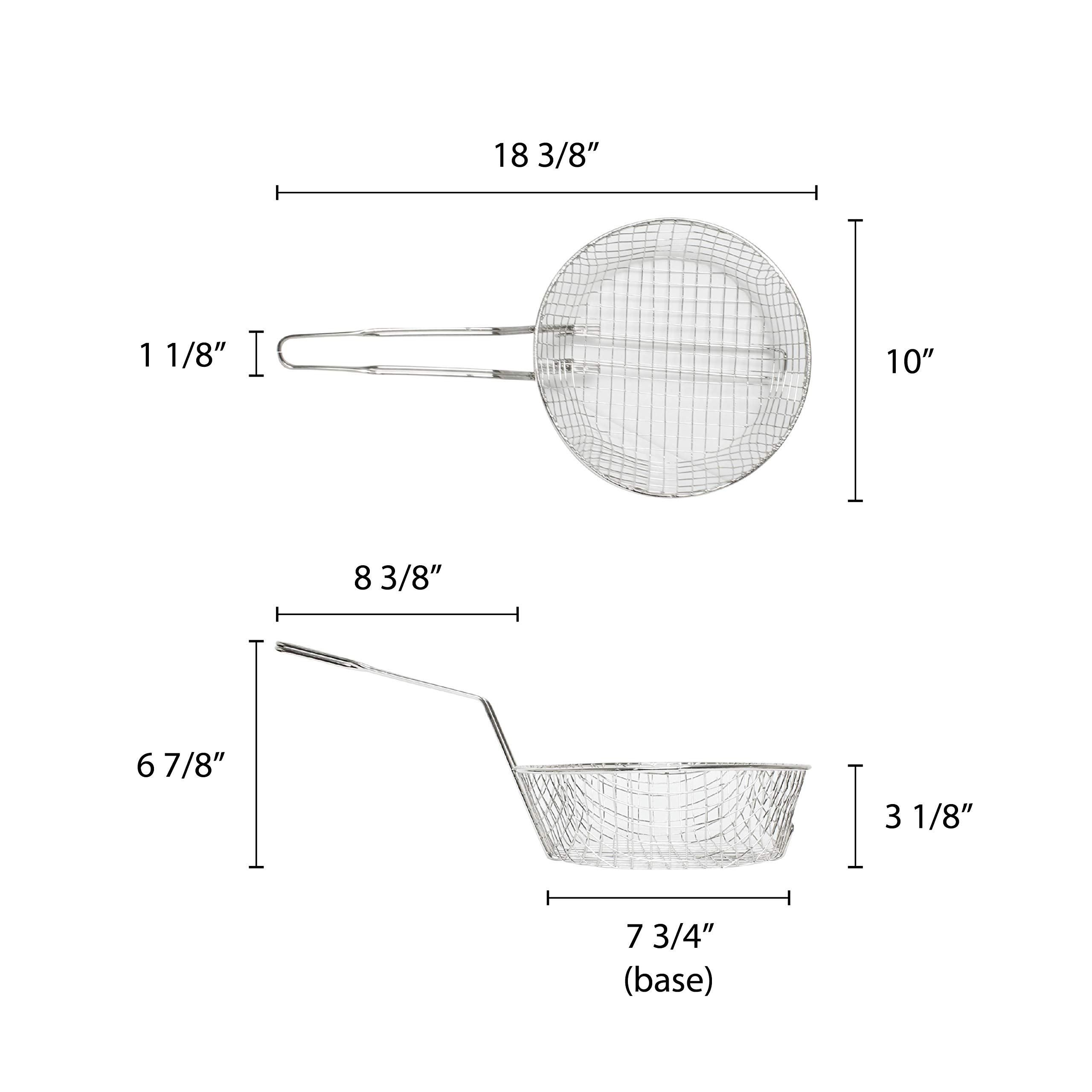 Excellanté 10-Inch Round Nickel Plated Culinary Basket, Coarse Mesh