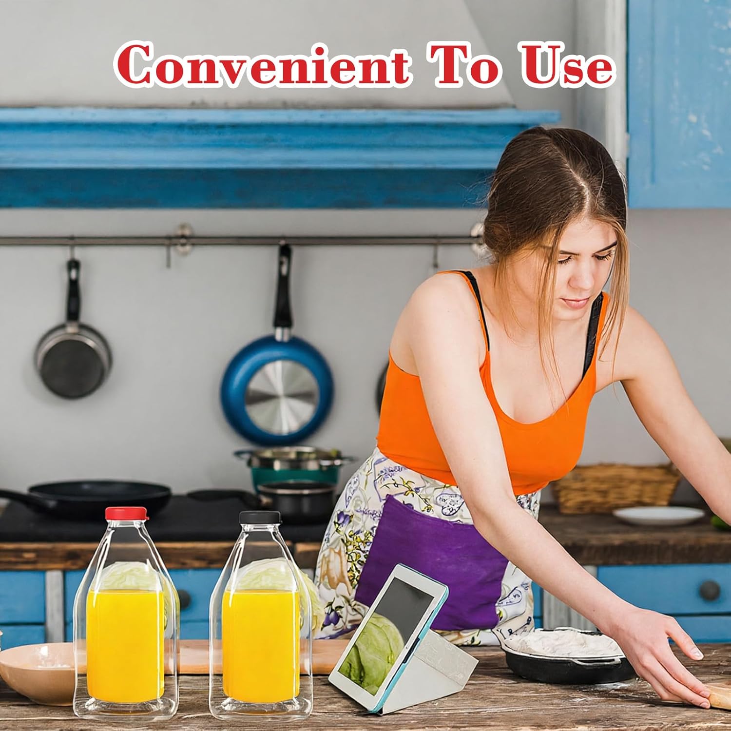 Silicone Milk Bottle Caps 8 Pack 48mm Diameter Glass Jug Replacement Lids Reusable Airtight Bottle Caps Leak Proof Odorless Lids for Milk Glass Bottles jug not included