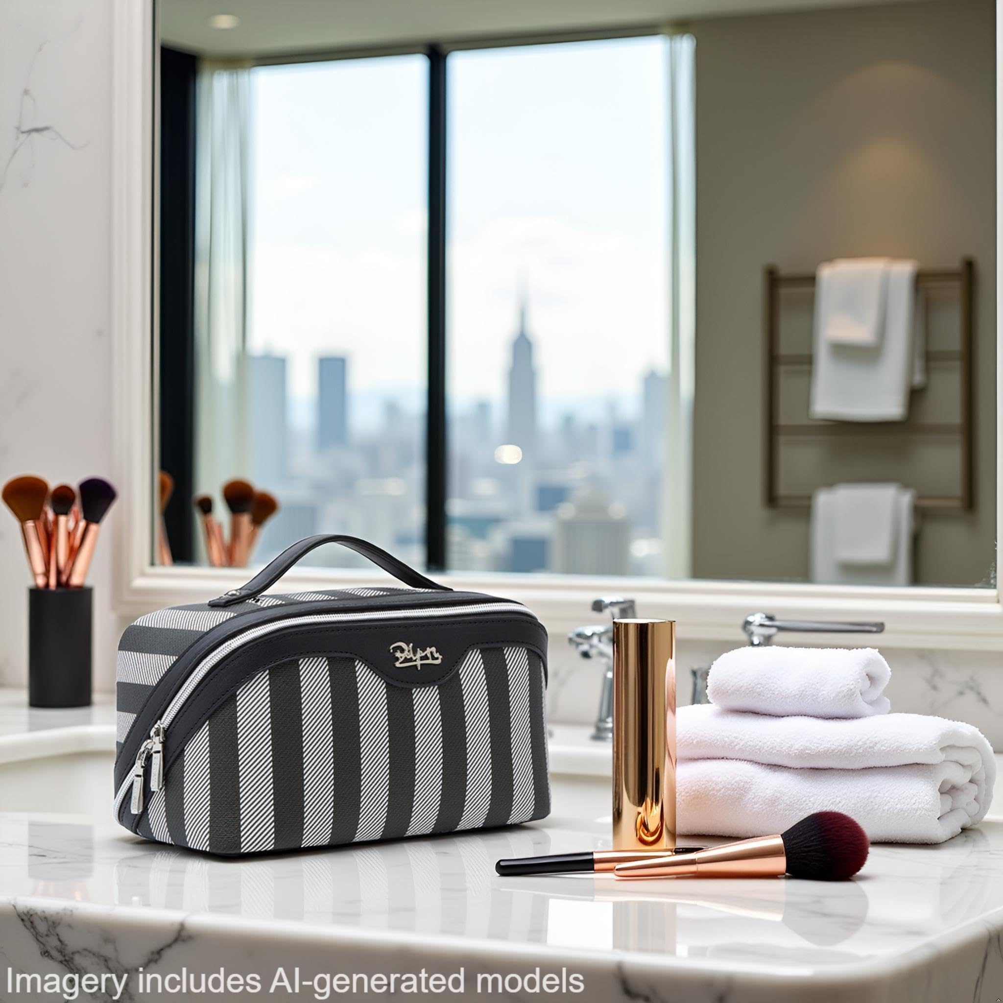 BOYATU 3-Piece Travel Makeup Bag Set with Compartments