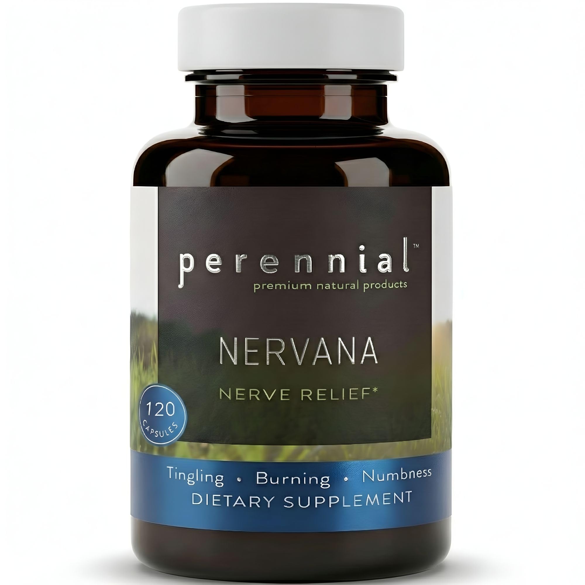 Perennial Nervana – Herbal Nerve Support for Tingling, Burning & Numbness Relief – Promotes Calm Focus & Stress Resilience – Non-Drowsy Mood Balance – 120ct*