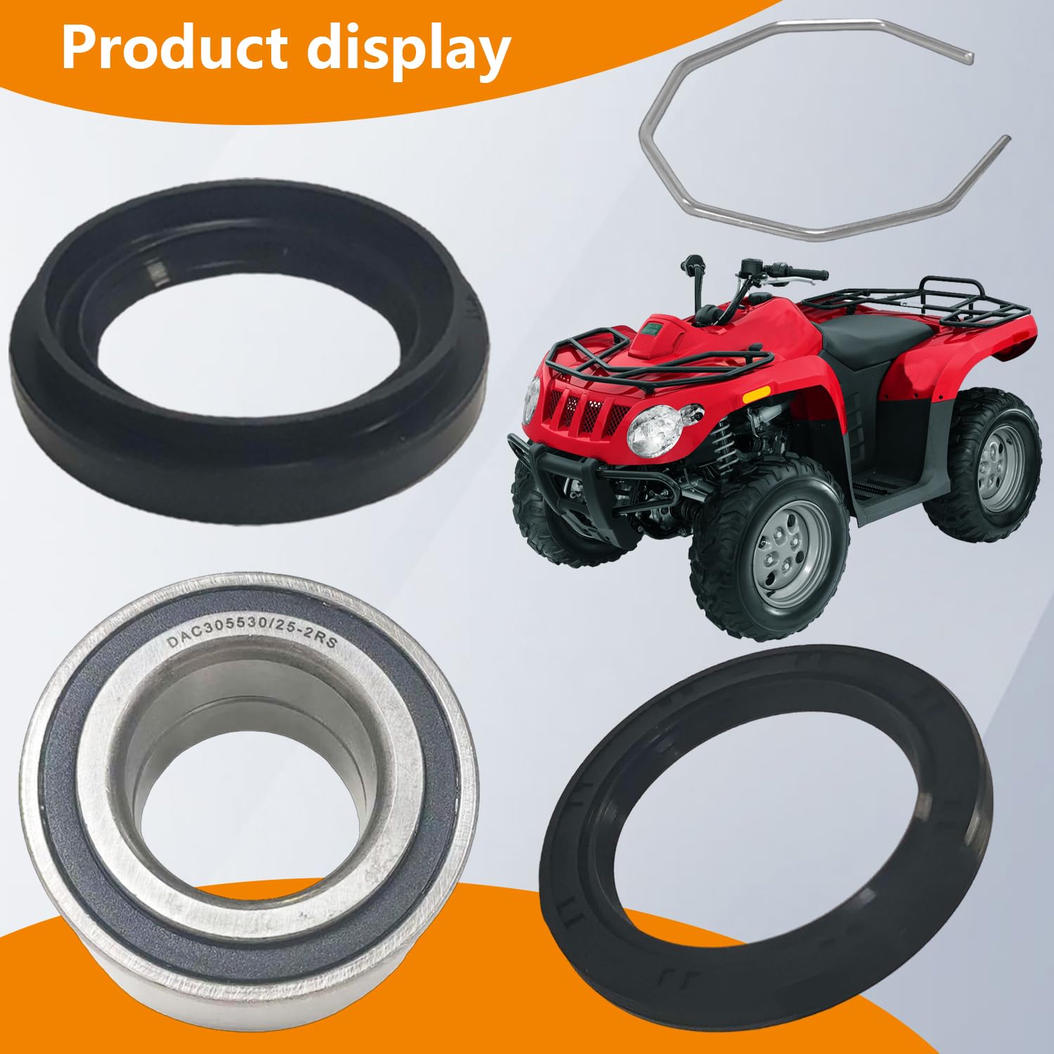 Front/Rear Wheel Bearing Seal Kit Compatible with Arctic Cat 250 300 375 400 454 500 650 V-2 Replace 0423-034 0402-275-2 Sets
