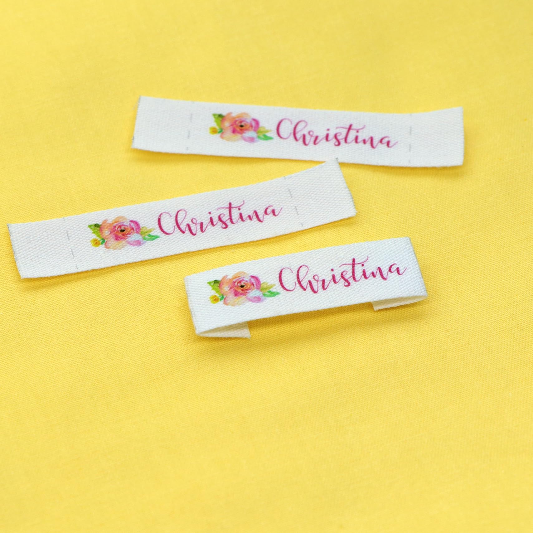 Etiquetas de ropa personalizadas: marca personalizada, etiquetas de cinta de algodón orgánico, logotipo o texto, etiquetas de costura (FR005) -500 piezas