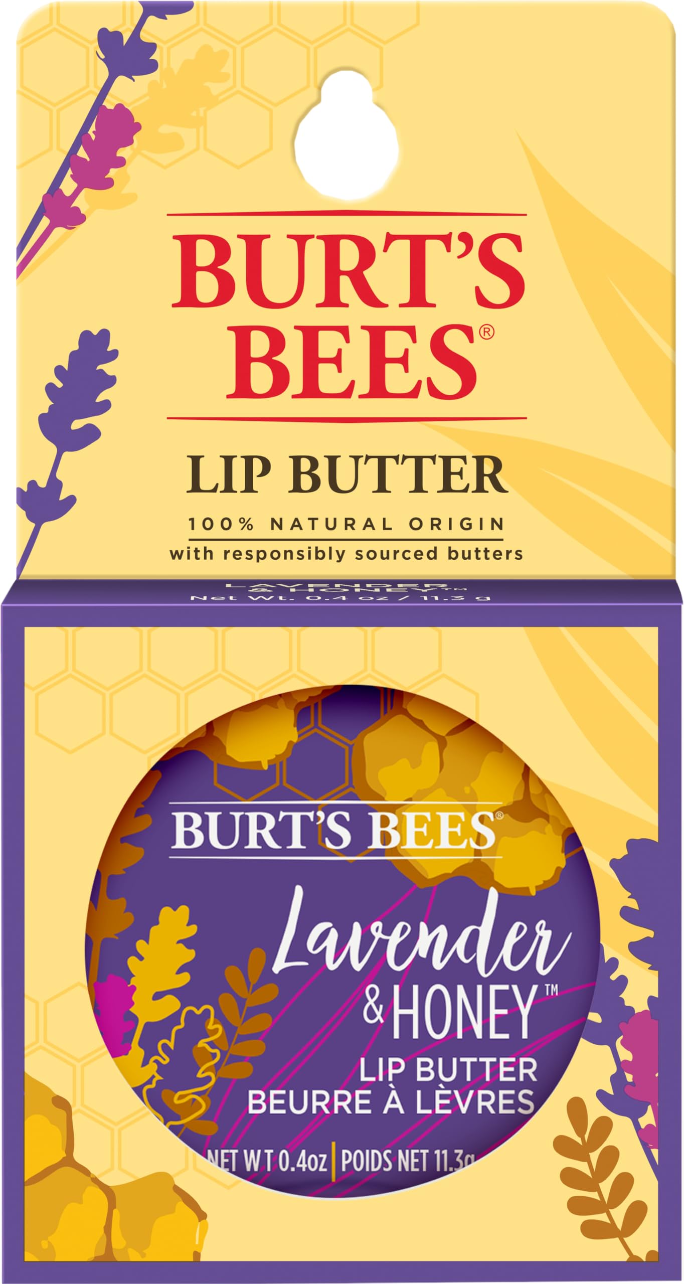 Burts Bees Lavander and Honey Lip Butter Unisex Lip Balm 0.4 oz