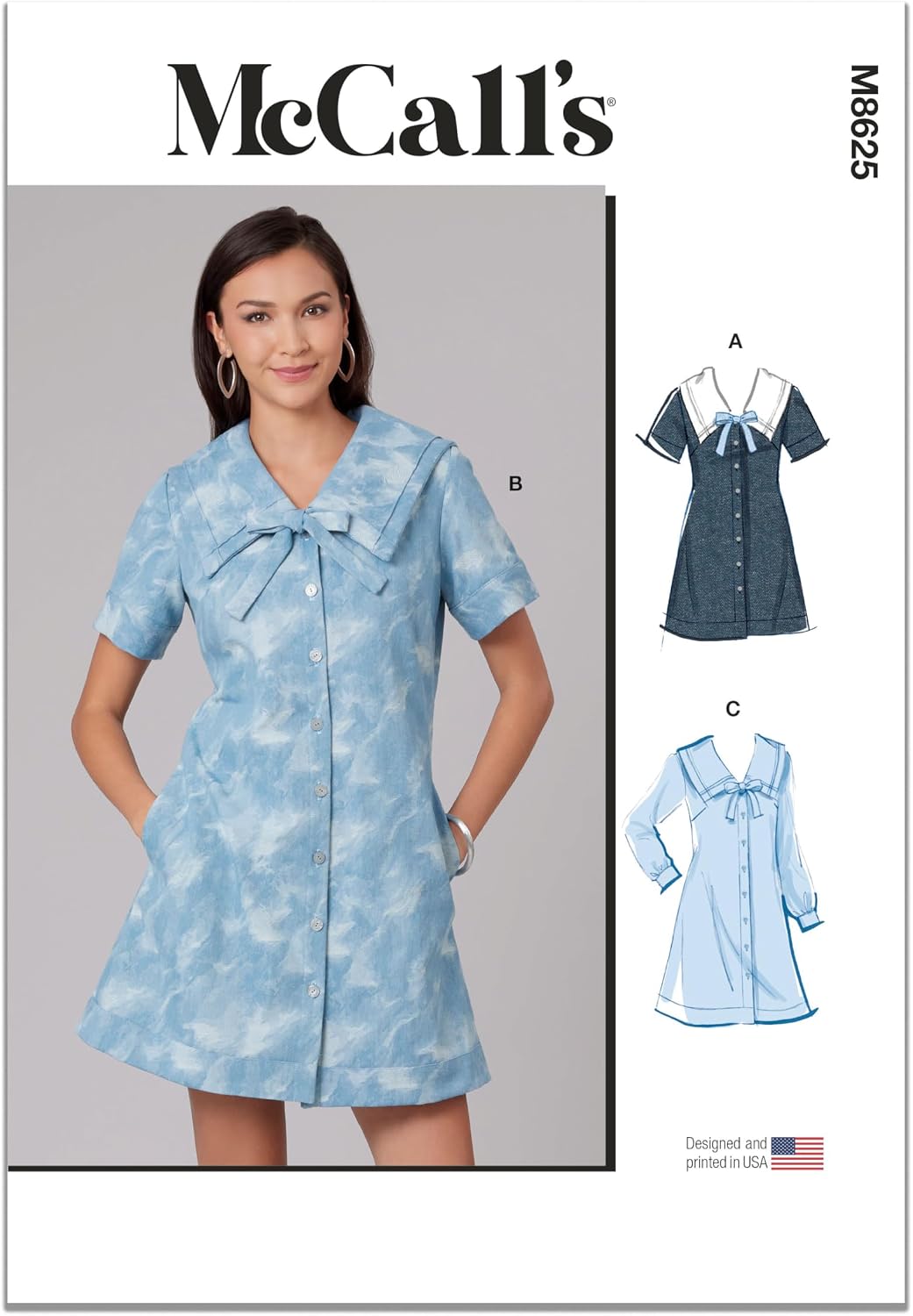 McCall's M8625 Sewing Pattern for Misses' Dress with Sleeve Variations