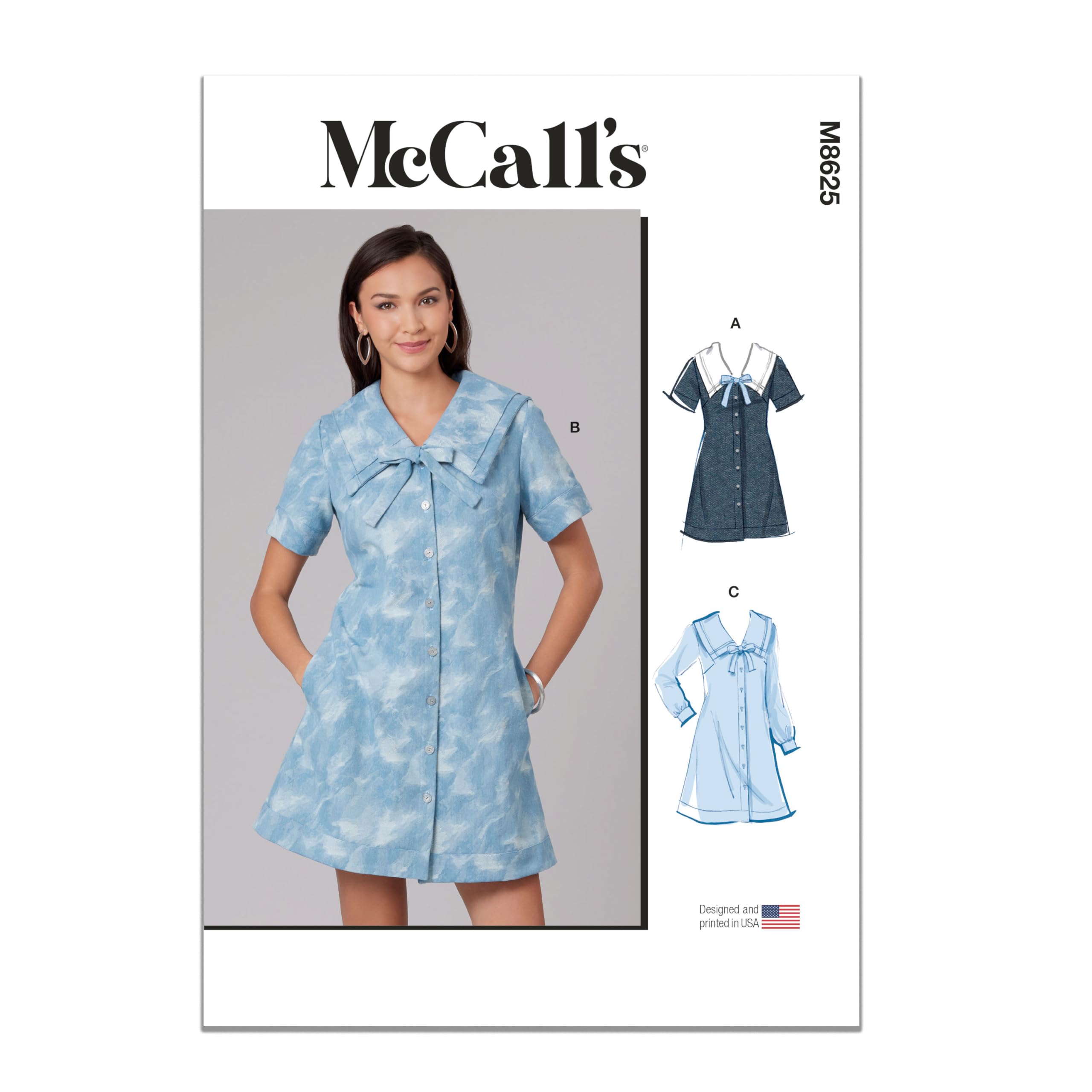 Patron robe femme McCall's M8625 ajusté avec manches modulables