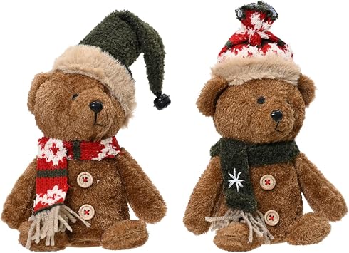 Bear Christmas decoration sitting 23 cm - multicolor christmas bear