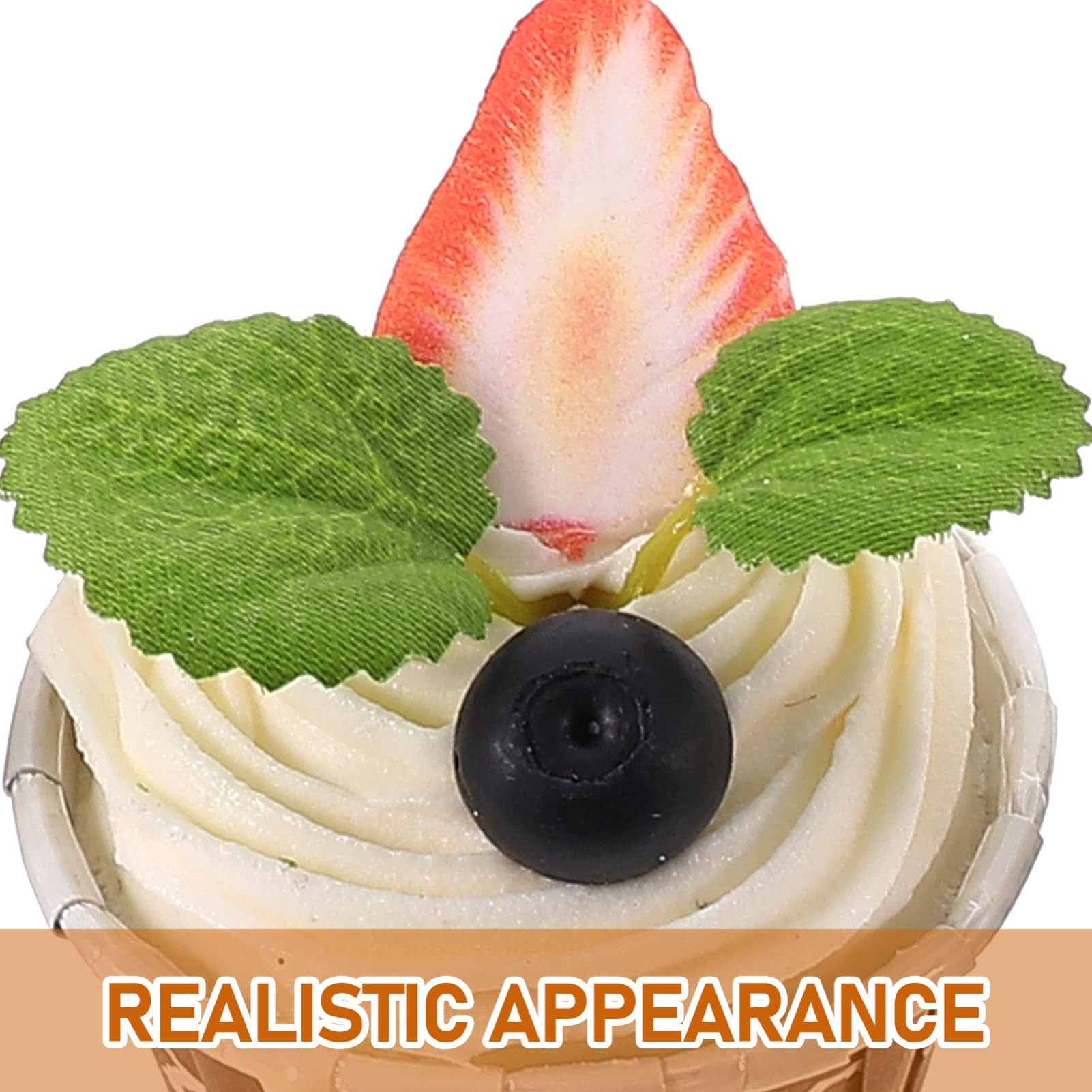 Abaodam 20stücke Teiliges Künstliche Cupcake- Dekoration Für Hochzeiten Partys Und Fotografie Langlebige Farbenfrohe Faux-desserts Pu-material Für Schaufenster Und Heimdekoration