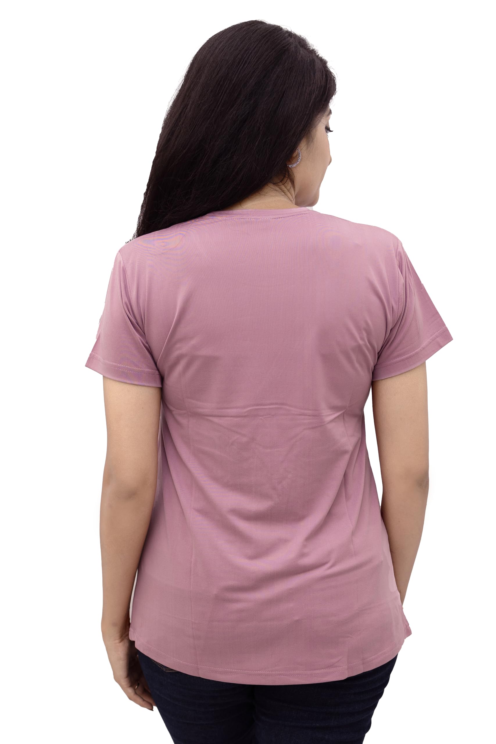 The Starmom Zipless Maternity Tops for Women | Cotton Round Neck Feeding T-Shirt for Easy Nursing & Breastfeeding | Half Sleeve T-Shirt for Pregnant Women | Maternity Top Wear for Mothers - Image 5 thumbnail