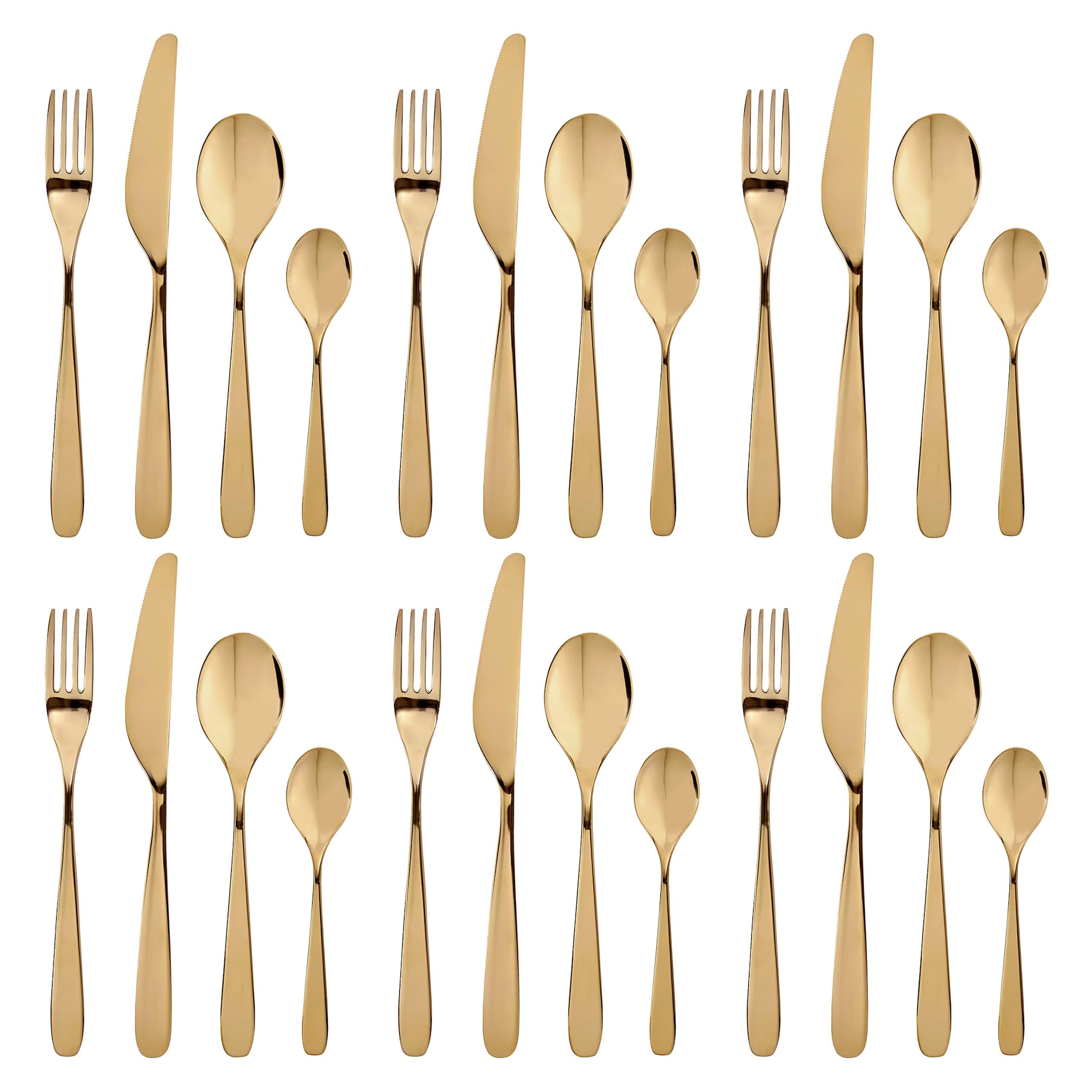 TILLAGD Besteck Set für 6 Personen, Gold, Edelstahl 24 Stück