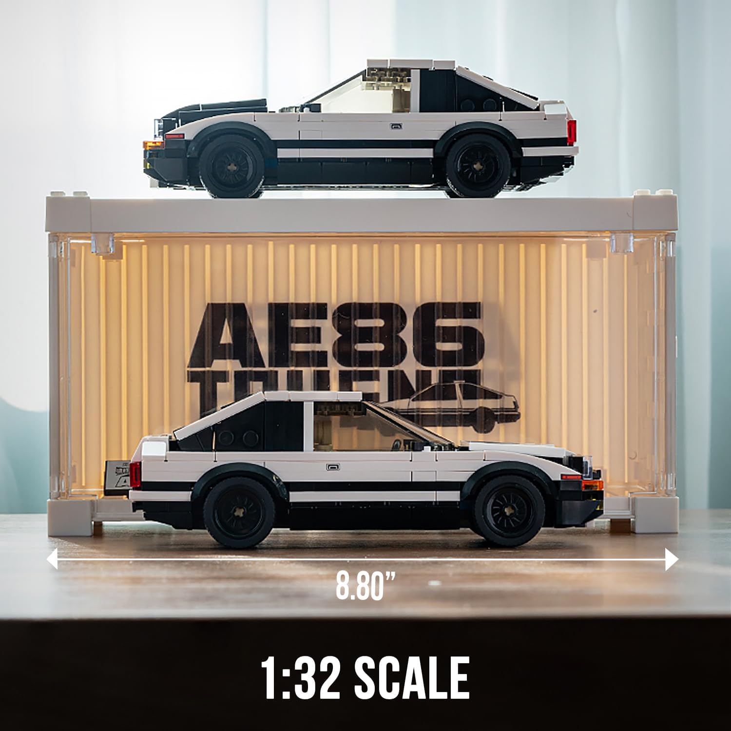 dOMOb Toyota AE86 Trueno Car Building Kit – 327 pcs Building Blocks Set w/Container Display Box – Modular Scale 1:32 Model – Bricks Toy for Kids & Adults 8+ – for Boys, Hobbyist, Collector