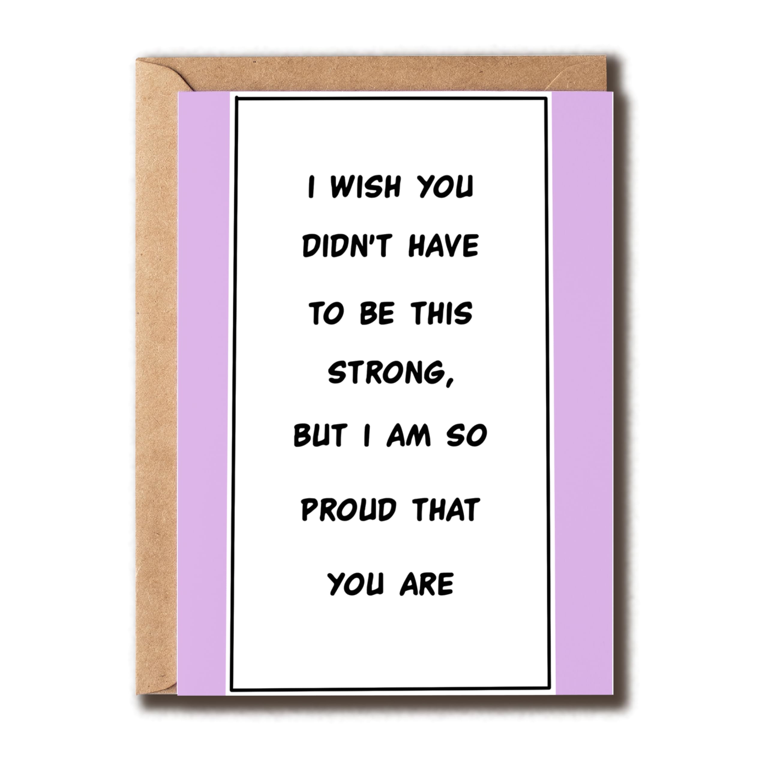 I Wish You Didn't Have To Be This Strong - Funny Encouragement Card - Cute Proud Of You Card - Sympathy Card - Get Well Card - Support Card