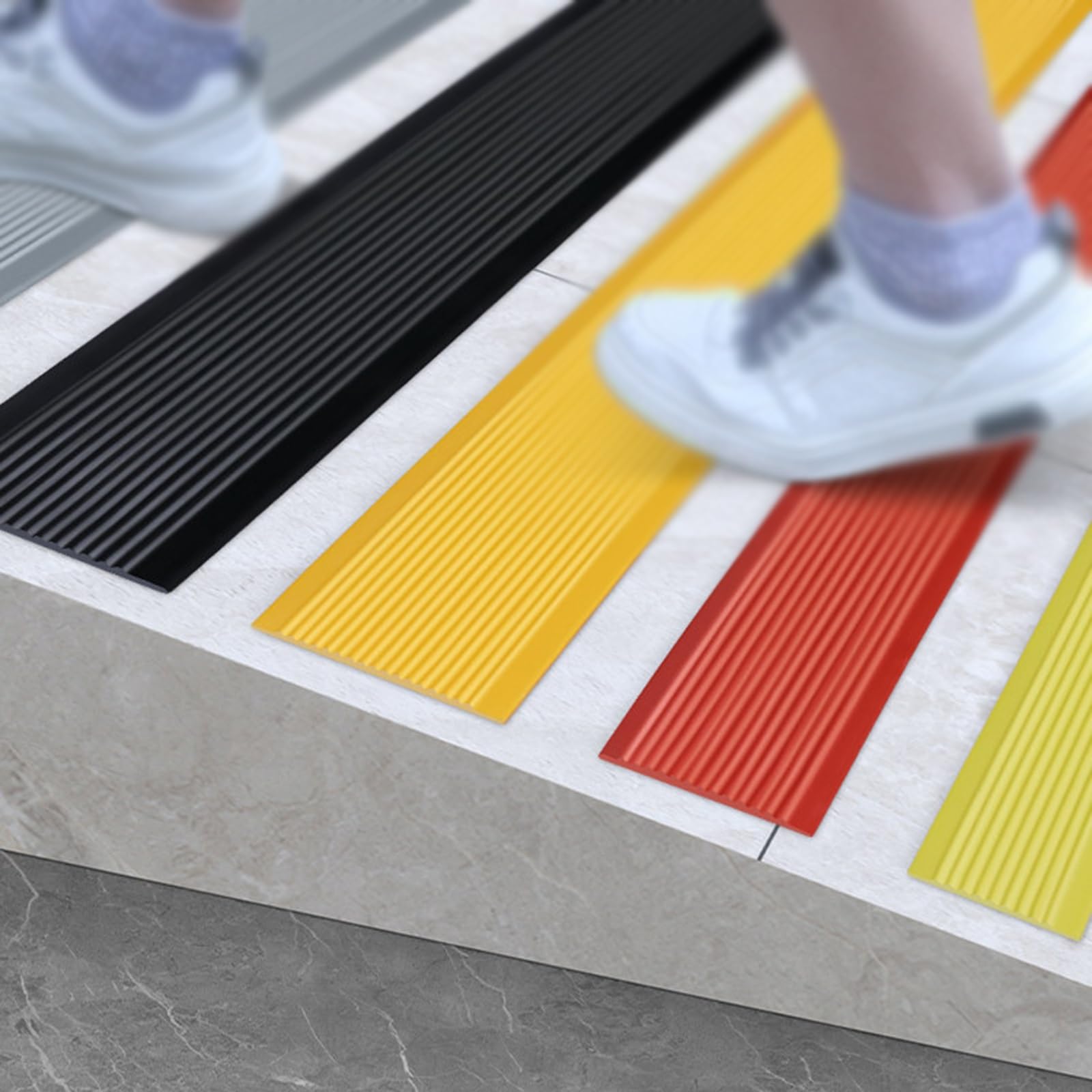 Cinta de seguridad antideslizante de 1-3-5-15-20 m, tira antideslizante de tracción, peldaños autoadhesivos para rampas, escalones, escaleras (azul - 100 mm de ancho, 20 m)