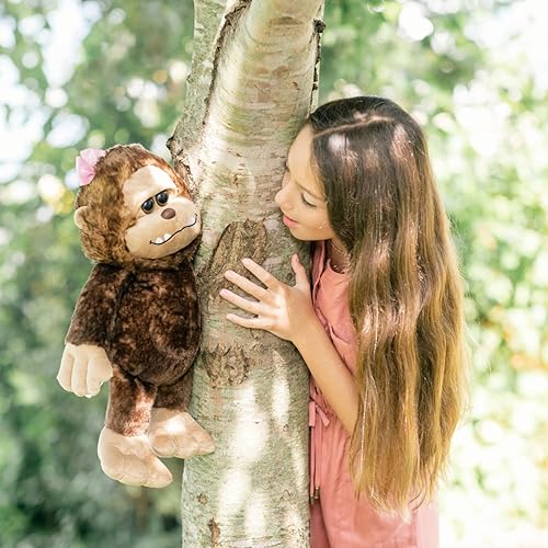 Miniatura 4 de The Petting Zoo Bigfoot Girl - Peluche de animal de peluche, regalos para niños, animales salvajes de la vida silvestre, juguete de peluche de mono