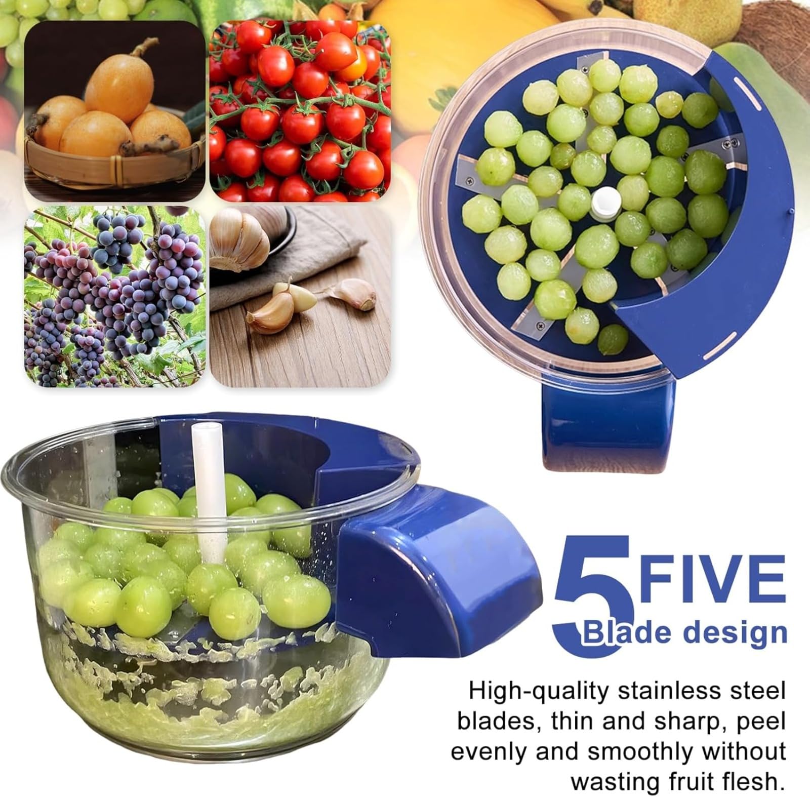 Pelapatate elettrico per frutta e verdura, sbucciatore automatico da cucina One-Touch per sbucciare e carotare senza sforzo