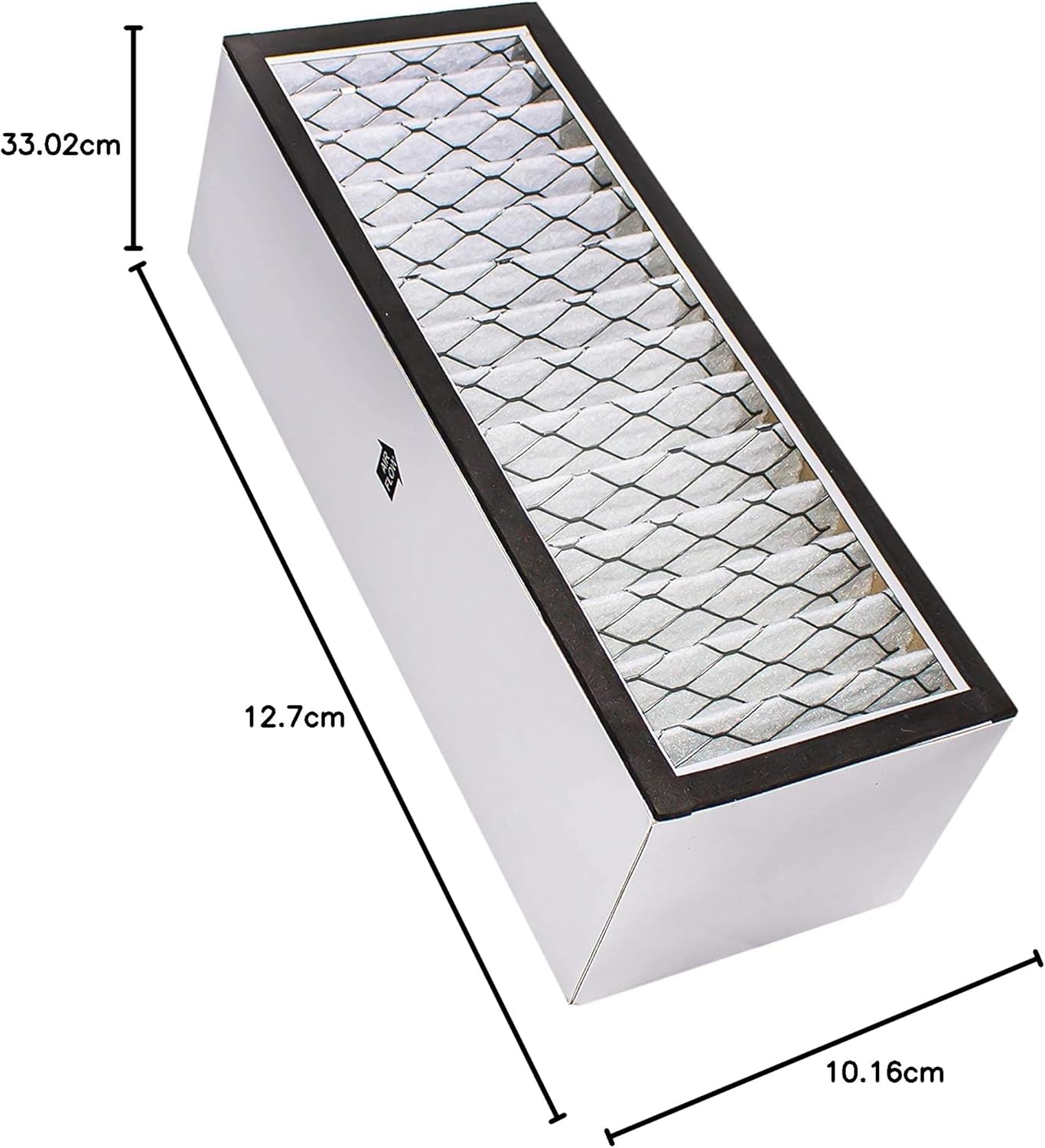 LifeSupplyUSA A1001B Replacement Air Filter with dimensions labeled