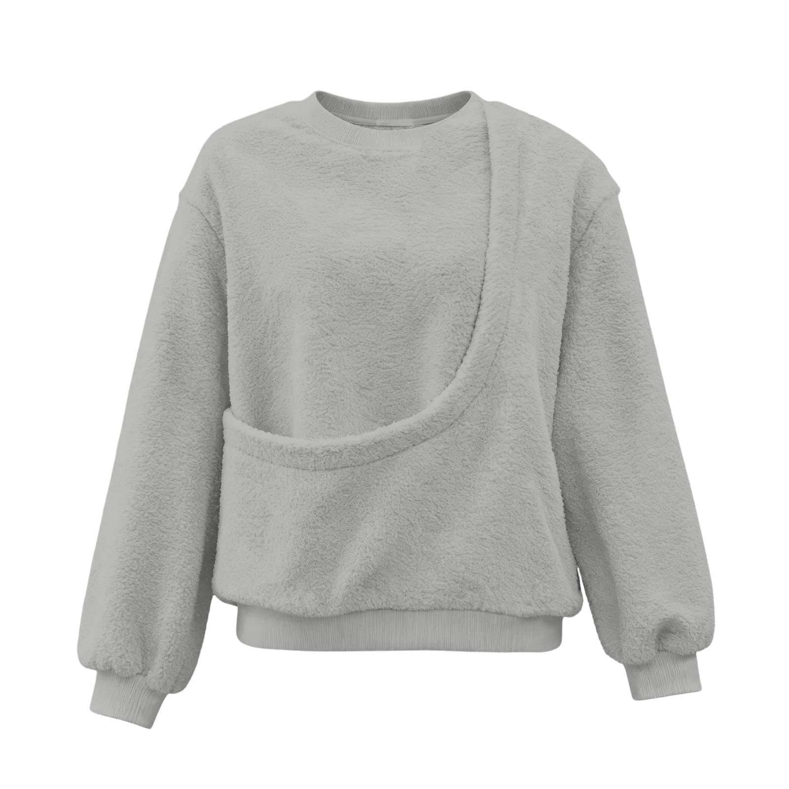 Genérico Sudadera sin Capucha con Bolsillo para pequeños y medianos Forro Polar Delantero Acogedor diseño y Liso para Uso Diario en otoño e Invierno