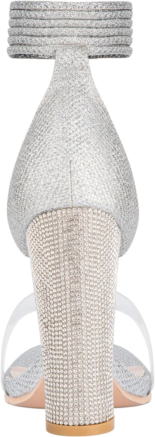 LALA IKAI Chunky Heels Sandals for Women Comfy Open Toe Strappy