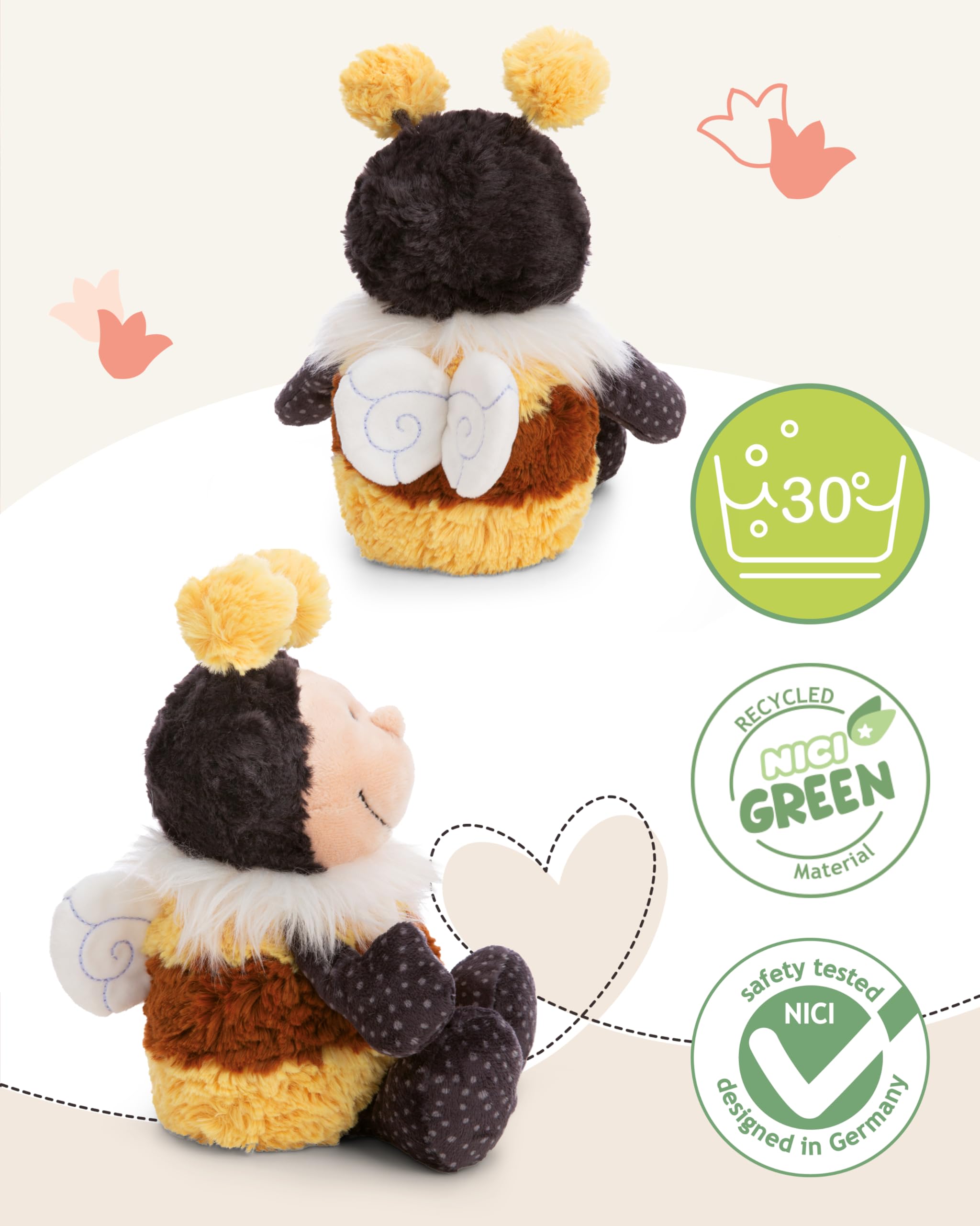 NICI soft toy bumblebee Beelinda 25cm, yellow, Fluffy plush, cute to cuddle and play with, for children & adults - Image 4