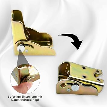 4 x Table Legs Folding Hinge with Lock - 90° Self-Locking Folding Support Bracket for Tabletops Beds & Cabinets